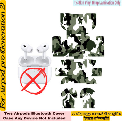 Flipkart SmartBuy COMPETABLE FOR AIRPOD_PRO(2ND GEN)SKIN_CAMO_GREN_WYT_9SR115 Mobile Skin(AIRPOD PRO(2ND GEN)(TWS AIRPOD DEVICE NOT INCLUDED)MULTI COLOUR)