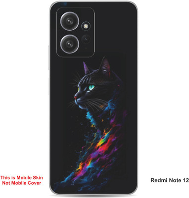 VYBE The Smart Choice Redmi Note 12 Cat Embossed Mobile Skin(Charcoal Grey 21)