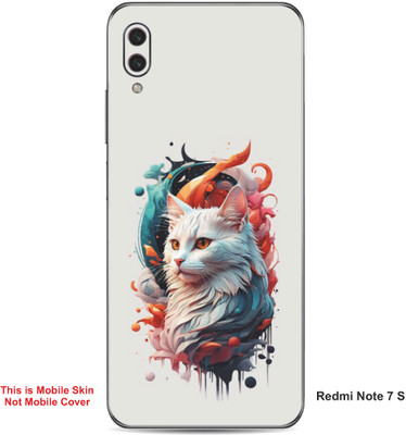 VYBE The Smart Choice Redmi Note 7 S Cat Embossed Mobile Skin(Silver Chalice 12)