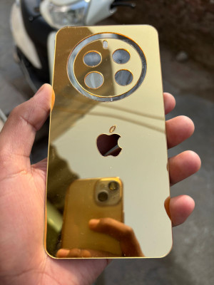 TWUAOP REALME 12 PLUS 5G MIRROR BACK PANNEL ACRYLIC SHEET Mobile Skin(Gold)