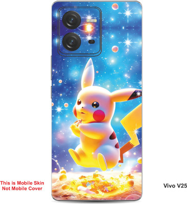VYBE The Smart Choice Vivo V25 Pikachu Embossed Mobile Skin(Denim Blue B3)