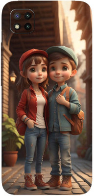DHARKOTI Mobile Skin For Poco C3 3d Couple Bestfriend Theme with Full Protection Mobile Skin(Multicolor)