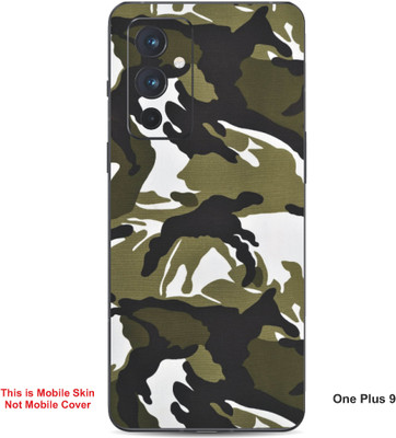 VYBE The Smart Choice One Plus 9 Camouflage Embossed Mobile Skin(Green Brown A4)