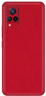 Vcare GadGets Red Leather vivo V21 5G Mobile Skin(Red Leather)