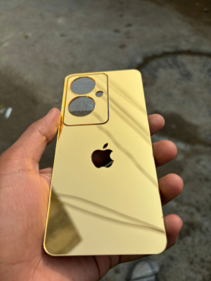 TWROP OPPO F25 PRO 5G ACRYLIC MIRROR APPLE LOGO Mobile Skin(Gold)