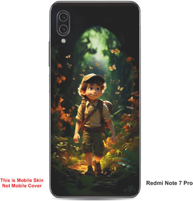 VYBE The Smart Choice Redmi Note 7 Pro Animated Little Boy Mobile Skin(Light Moss Green A1)
