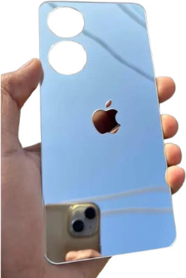GPTECK VIVO Y100 5G Glossy Silver Glass Finish Back Panel Skin with Apple Logo Mobile Skin(Silver)