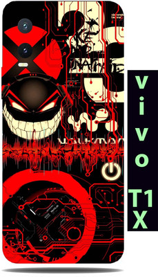 TJ CREATION Vivo T1x Mobile Skin(Ultra Super Red Graffiti Skin With High Matte Finish.)