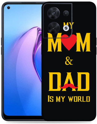 SkinoMania Oppo Reno 8 5G Mobile Skin(Multicolor My Mom & Dad IS My World)