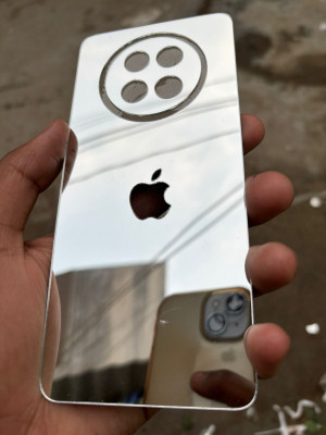 TWUAOP REALME 12 5G MIRROR BACK PANNEL ACRYLIC SHEET APPLE Mobile Skin(Silver)