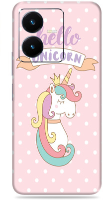 WeCre8 Skin's Vivo Y22 Mobile Skin(Hello Unicorn Multicolor Mobile Skin With Cleaning Wipe)