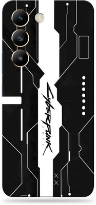 SkinoMania vivo t3 5g Ultra Premium Vinyl Mobile Skin (Multicolor) Mobile Skin(Simple-Black-Cyber)