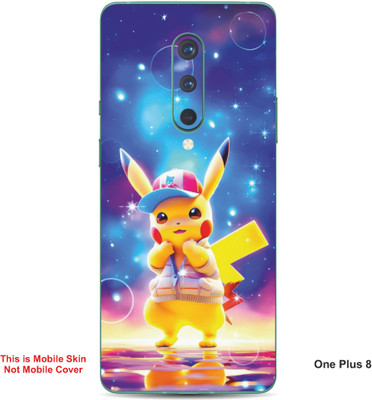 VYBE The Smart Choice One Plus 8 Pikachu Embossed Mobile Skin(Butterfly Blue 17)