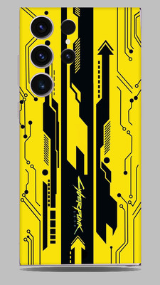 SkinoMania Samsung Galaxy S23 ultra Mobile Skin(Dark-Yellow-Cyber- Multicolor Mobile skin)