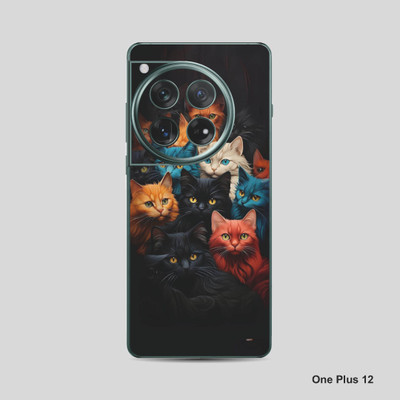 VYBE The Smart Choice One Plus 12 Cat Mobile Skin Mobile Skin(Charcoal Grey 19)