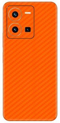 Vcare GadGets Y35 2022 Fiber Carbon Orange Back Side Premium Mobile Skin(Fiber Carbon Orange)