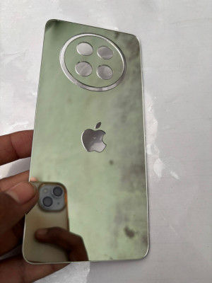 TWUAOP REALME 12 5G MIRROR BACK PANNEL ACRYLIC SHEET APPLE Mobile Skin(Silver)