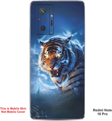 VYBE The Smart Choice Redmi Note 10 Pro Tiger Embossed Mobile Skin(Moonstone Blue 18)