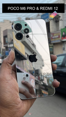 coverbell FOR POCO M6 PRO 5G SILVER APPLE BACK PANEL, REDMI 12 4G, REDMI 12 5G, POCO M6 PRO 5G Mobile Skin(Silver)