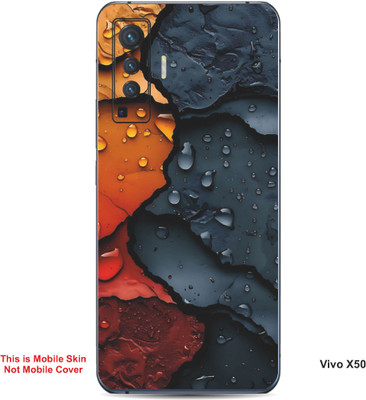 VYBE The Smart Choice Vivo X50 Art Embossed Mobile Skin(Gunmetal 8)