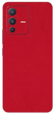 Vcare GadGets Red Leather vivo V23 5G Mobile Skin(Red Leather)