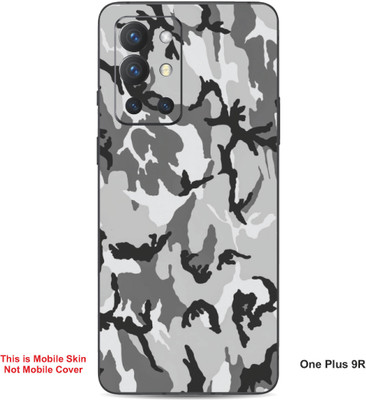 VYBE The Smart Choice One Plus 9R Camouflage Embossed Mobile Skin(Grey Nickel A6)