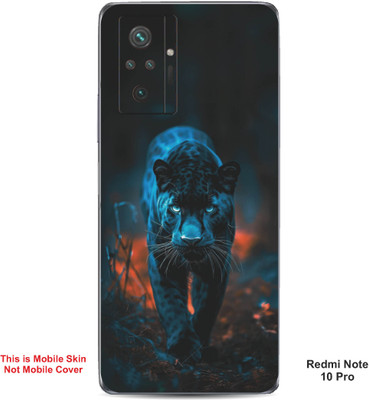 VYBE The Smart Choice Redmi Note 10 Pro Black Panther Mobile Skin(Bluish Cyan 18)
