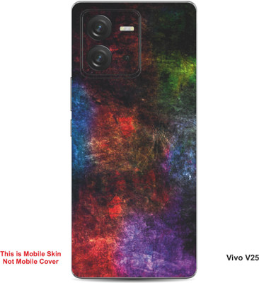 VYBE The Smart Choice Vivo V25 Abstract Embossed Mobile Skin(Plum Purple 4)