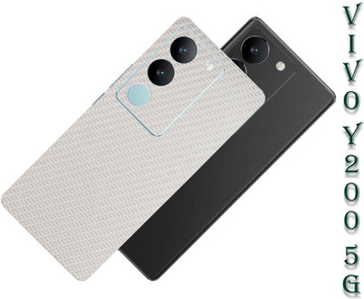 BugguSkin VIVO Y200 5G, vivo y200 5g Mobile Skin(Ultra Super White Carbon Fiber With High Matte Finish.)