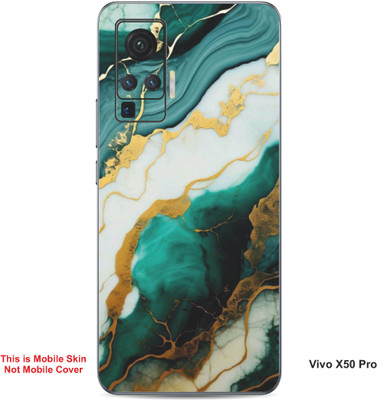 VYBE The Smart Choice Vivo X50 Pro Art Embossed Mobile Skin(Sea Turtle Green 9)