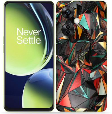 Skinex Oneplus Nord CE 3 Lite 5g, Polygon Red Mobile Skin(Multicolor Mobile Skin With camera protector (Back + Camera + Side))