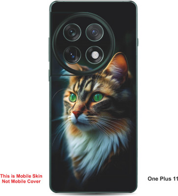 VYBE The Smart Choice One Plus 11 Cat Embossed Mobile Skin(Light Slate Grey 32)