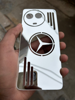 TWUAOP REALME 11X 5G MIRROR BACK PANNEL ACRYLIC SHEET MERO STAR Mobile Skin(Silver)