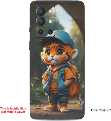 VYBE The Smart Choice One Plus 9R Tiger Cartoon Embossed Mobile Skin(Ruddy Brown 21)