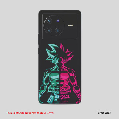 VYBE The Smart Choice Vivo X80 Goku Mobile Skin Mobile Skin(Blue, Pink A9)