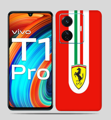 SkinoMania Vivo T1 Pro (5g) Mobile Skin(Red Ferrari Multicolor Mobile skin)