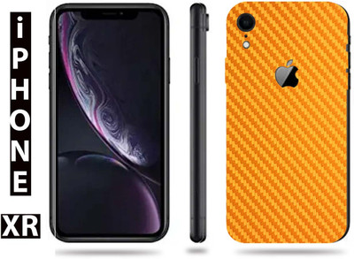 TJ CREATION Apple iPhone XR Mobile Skin(Ultra Carebon Fiber Golden Skin With High Mattte Finish.)