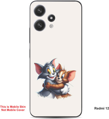 VYBE The Smart Choice Redmi 12 Tom & Jerry Embossed Mobile Skin(Soft Peach A1)