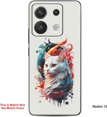 VYBE The Smart Choice Redmi 13 Cat Embossed Mobile Skin(Silver Chalice 10)