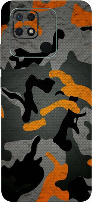 TJ CREATION REDMI 10C Mobile Skin(Camouflage Military Orange Skin With High Matte Finish.)