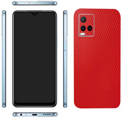Pochanki Vivo Y33t Mobile Skin(Red Carbon Fiber Skin With Glossy Matte Finish.)