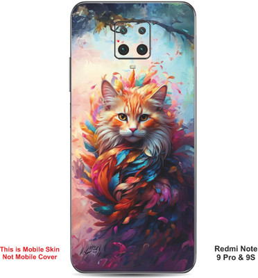 VYBE The Smart Choice Redmi Note 9S Cat Embossed Mobile Skin(Powder Blue 17)