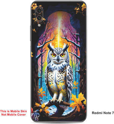 VYBE The Smart Choice Redmi Note 7 Owl Embossed Mobile Skin(Golden Brown 13)