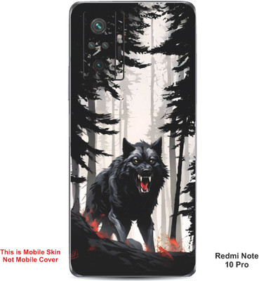VYBE The Smart Choice Redmi Note 10 Pro Wolf Embossed Mobile Skin(Carbon Grey 18)