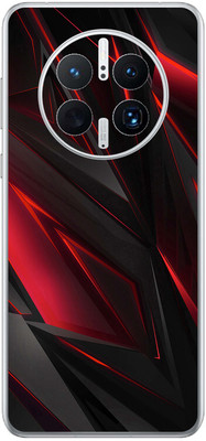 FCS Huawei Mate 50 Pro Printed Back skin Mobile Skin(Red Black Texture)