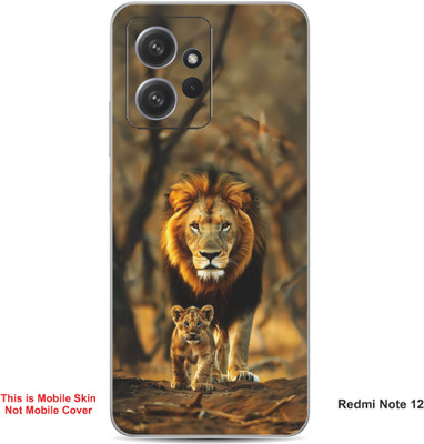 VYBE The Smart Choice Redmi Note 12 Lion Embossed Mobile Skin(Clay Brown 21)