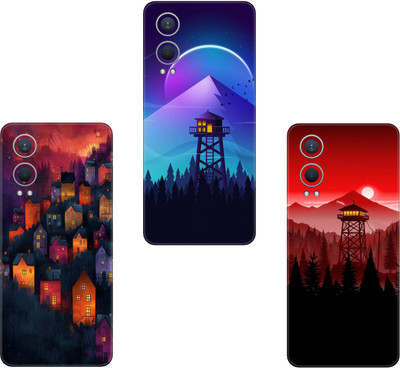 wrap craft ONEPLUS NORD N200 5G COMBO(PACK OF 3)Camera&Back Protector Premium Vinyl Mobile Skin(Multicolor)