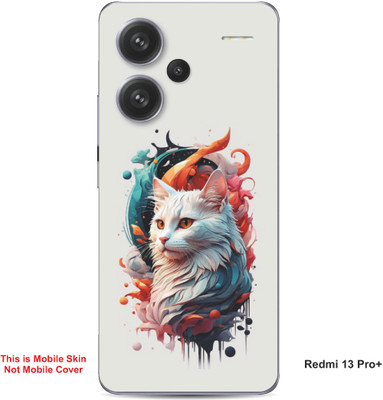 VYBE The Smart Choice Redmi 13 Pro Plus Cat Embossed Mobile Skin(Silver Chalice 9)
