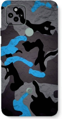 AsSkin Google Pixel 5 Mobile Skin(Ultra Super Blue Camo With High Matte Finish.)