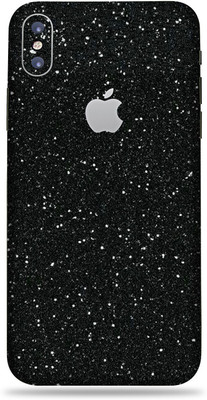 TJ CREATION Apple iPhone X, Apple iPhone X Mobile Skin(Ultra Super Black Glitter Skin With High Matte Finish., Mobile Skin (Back+Side+Camera))
